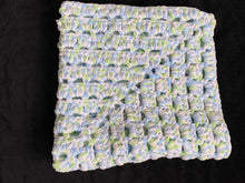 Load image into Gallery viewer, Blue/Green Bulky Crochet Granny Square Baby Blanket