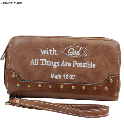 With God…Tan Western Wallet/Wristlet