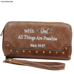 With God…Tan Western Wallet/Wristlet