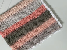 Load image into Gallery viewer, Pink/Gray Baby Blanket with Lace Trim