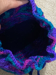 Blue Multi-Colored Drawstring Backpack