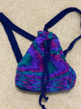 Load image into Gallery viewer, Blue Multi-Colored Drawstring Backpack