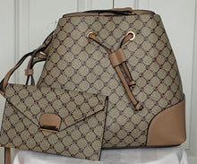 Load image into Gallery viewer, Beige Bucket Drawstring-look 2pc Handbag