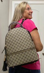 Beige/Black Backpack