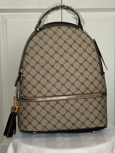 Beige/Black Backpack