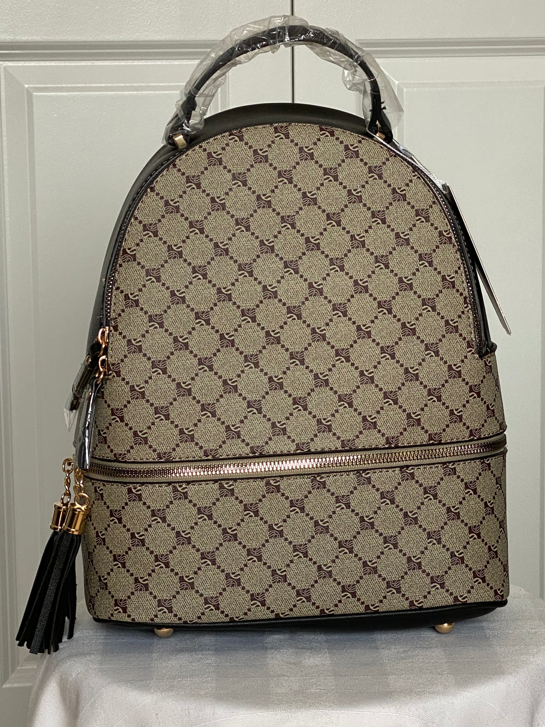 Beige/Black Backpack