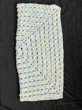 Load image into Gallery viewer, Blue/Green Bulky Crochet Granny Square Baby Blanket