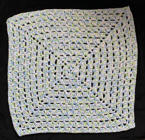 Blue/Green Bulky Crochet Granny Square Baby Blanket