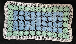 Blue and Green Crochet Swirl Baby Blanket or Lap Blanket