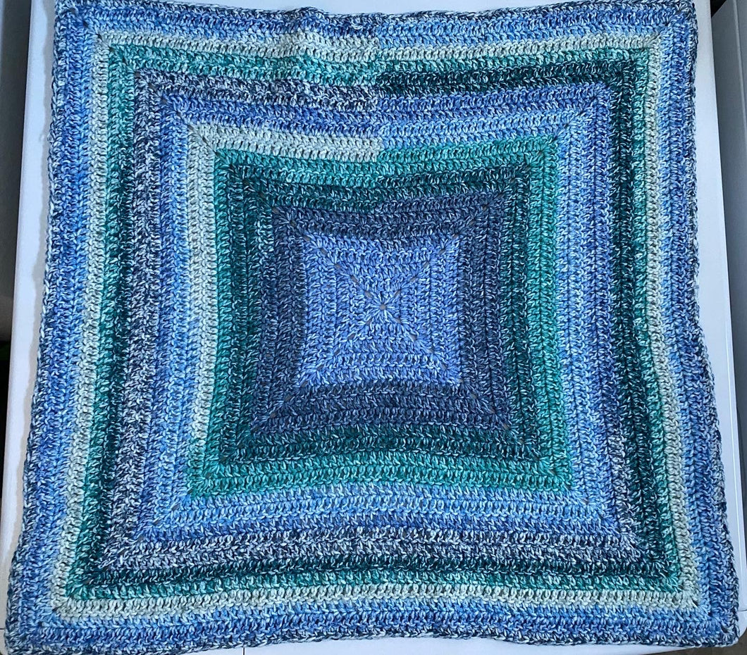 Solid Granny Square Crocheted Baby Blanket