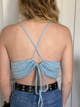 Load image into Gallery viewer, Crop Spagetti Strap Halter Top Crochet Shirts
