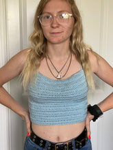 Load image into Gallery viewer, Crop Spagetti Strap Halter Top Crochet Shirts