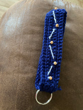 Load image into Gallery viewer, Navy Blue Beaded Wrist Key Chain