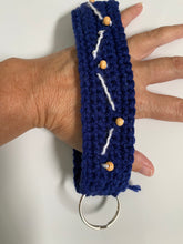 Load image into Gallery viewer, Navy Blue Beaded Wrist Key Chain