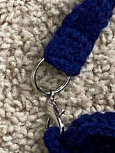 Load image into Gallery viewer, Blue &amp; White Spin Wheel Clutch with Removable Strap