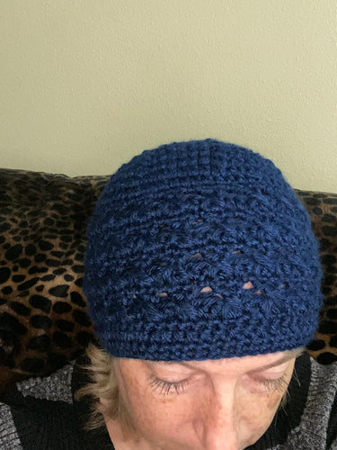 Blue X Crochet Stocking Hat