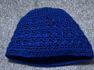 Blue X Crochet Stocking Hat