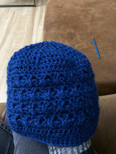 Load image into Gallery viewer, Blue X Crochet Stocking Hat