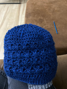 Blue X Crochet Stocking Hat