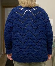 Load image into Gallery viewer, Chevron Crochet Cardigan Sweater