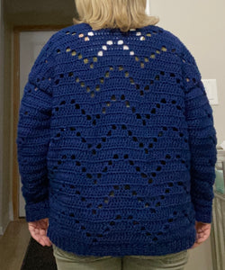 Chevron Crochet Cardigan Sweater