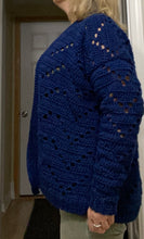 Load image into Gallery viewer, Chevron Crochet Cardigan Sweater