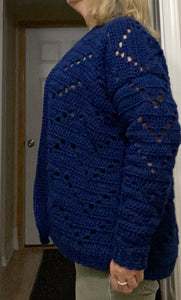 Chevron Crochet Cardigan Sweater