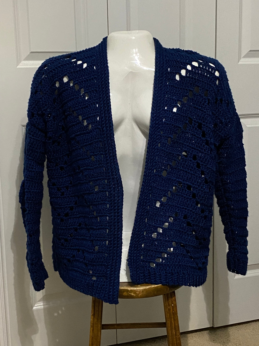 Chevron Crochet Cardigan Sweater