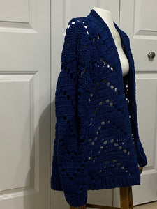 Chevron Crochet Cardigan Sweater