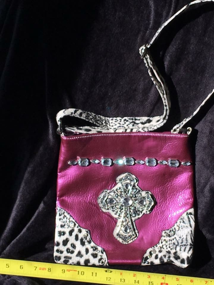Purple Animal Print Cross Messenger Bag