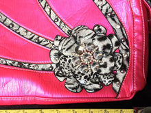 Load image into Gallery viewer, Large Pink Handbag W/ Animal print flower and Bling