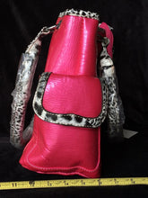 Load image into Gallery viewer, Large Pink Handbag W/ Animal print flower and Bling