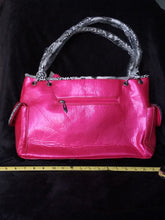 Load image into Gallery viewer, Large Pink Handbag W/ Animal print flower and Bling