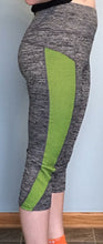 Load image into Gallery viewer, Green Striped ¾ Length Leggings
