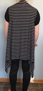 Black & White Striped Cardigan