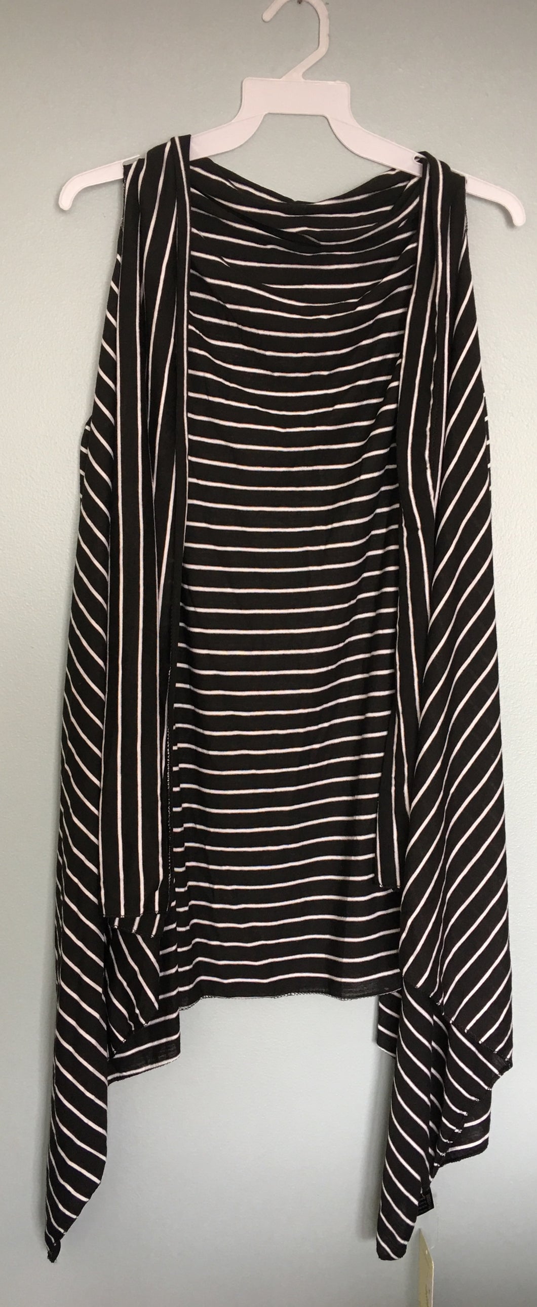 Black & White Striped Cardigan