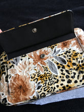 Load image into Gallery viewer, Black Flowered Animal Print Wallet