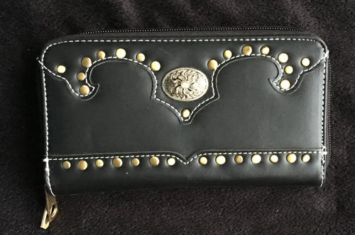 Black Western Rhinestone Wallet