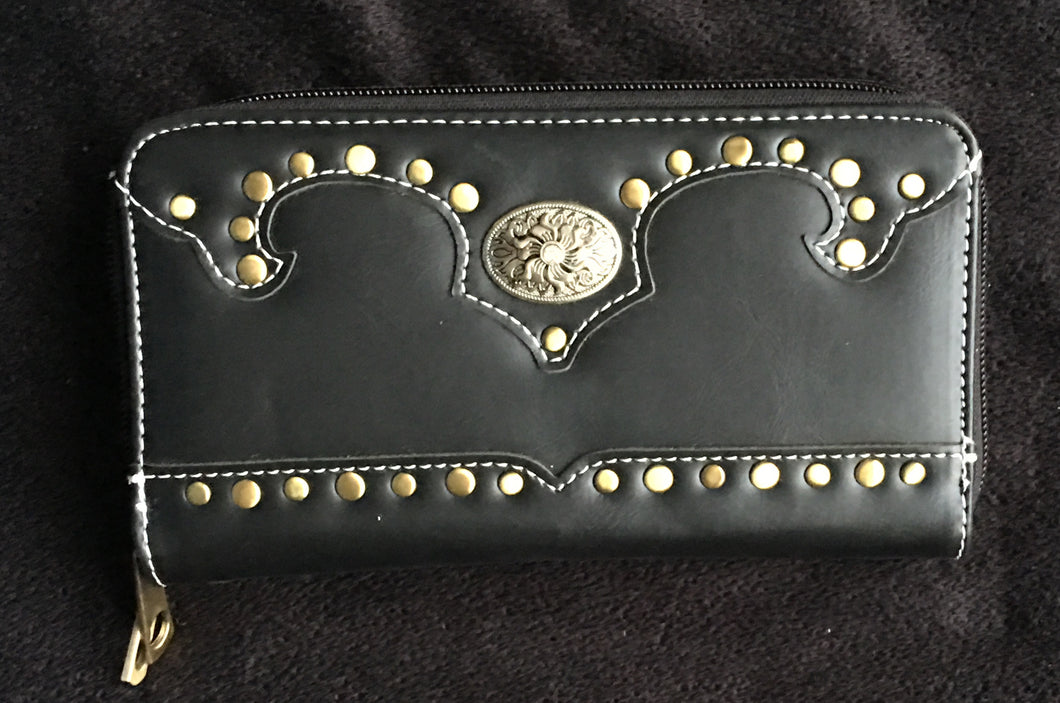 Black Western Rhinestone Wallet