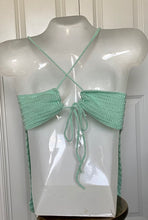 Load image into Gallery viewer, Seafoam Crocheted Spaghetti Straped Halter Top Shirts