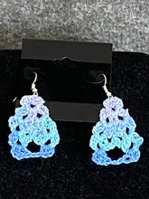 Load image into Gallery viewer, Multi-Colored Crochet Triangular Silver Plated Fishhook Earrings