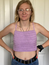 Load image into Gallery viewer, Crop Spagetti Strap Halter Top Crochet Shirts