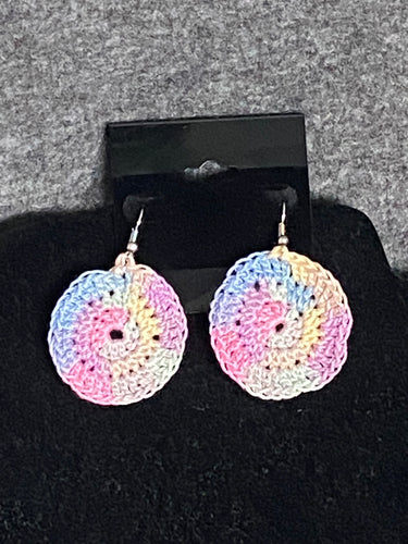 Pastel Rainbow Rounds Silver Plated Fishhook Earrings