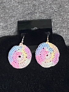 Pastel Rainbow Rounds Silver Plated Fishhook Earrings