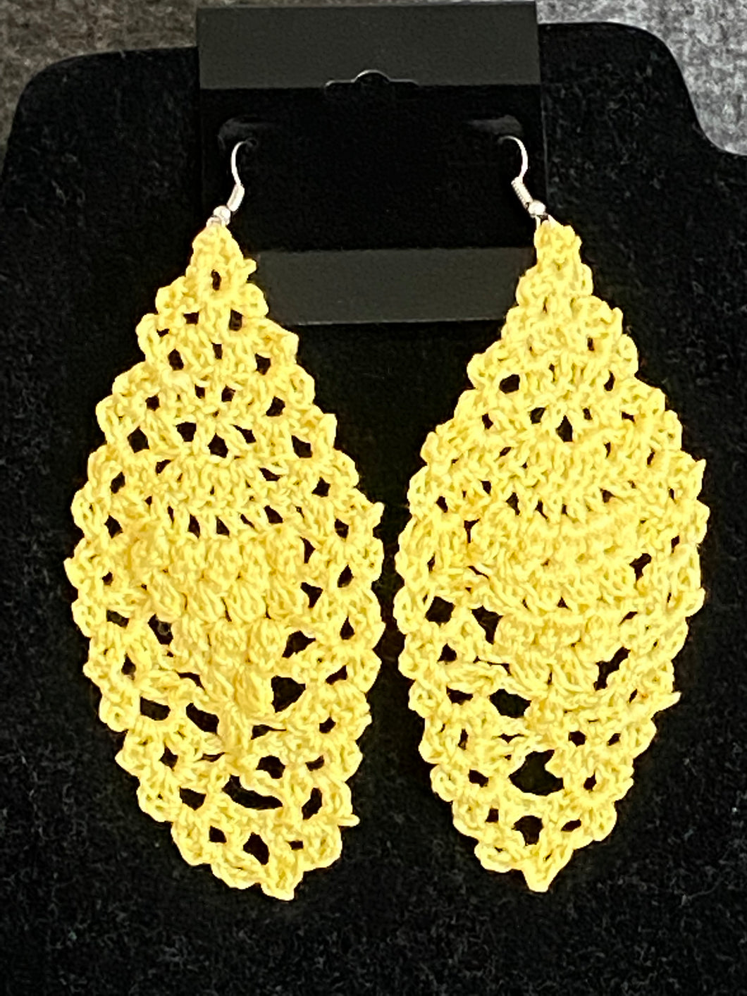 Yellow Crochet Pineapple Silver Fishhook Earrings