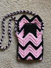 Load image into Gallery viewer, Pink Chevron Crossbody Cell Phone Sling