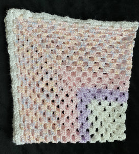 Pink Crochet Granny Square Baby Blanket