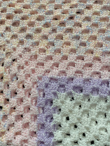 Pink Crochet Granny Square Baby Blanket