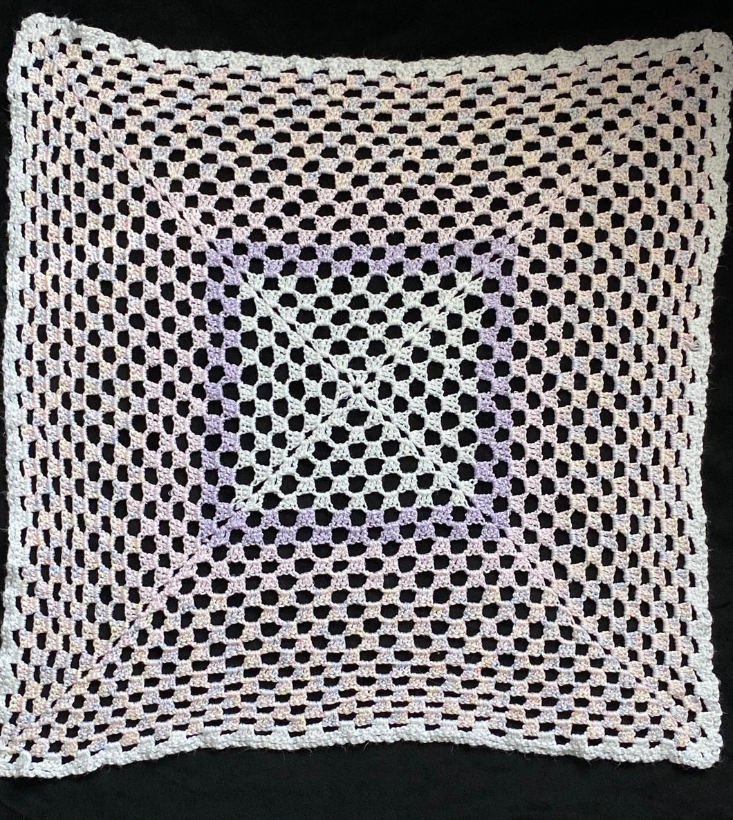 Pink Crochet Granny Square Baby Blanket