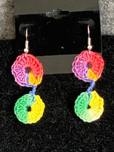 Load image into Gallery viewer, Rainbow Wheel Chain Silver Plated Fishhook Earrings